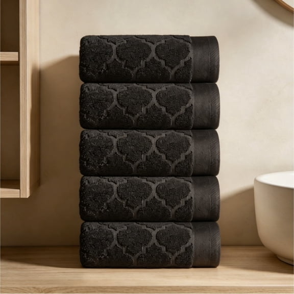Zrova 5 Pack 100% Combed Cotton Face & Bath Towels, 110g Thick Soft Absorbent Quick Dry, 13.4 x 29.1 Inch