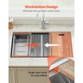 thumbnail image 4 of VEVOR 33" Kitchen Sink Undermount Double Bowl Drop-In Basin Stainless Steel Bar, 4 of 9