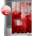 thumbnail image 4 of Red Waterproof Fabric Shower Curtain, Modern White Oil Painting Art Abstract Shower Curtain for Bathroom Curtains Bathtubs Hotel Washable Shower Curtains with 12 Hooks Stall 48x72in, 4 of 6