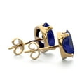 thumbnail image 3 of SuperJeweler 3 Carat Oval Shape Sapphire Stud Earrings In 14K Yellow Gold Over Sterling Silver For Women, 3 of 5