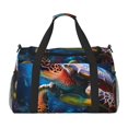 thumbnail image 1 of Disketp Ice Blue Ocean Sea Turtle Bolsa de Viaje Tipo Duffle, Bolso de Mano para Fin de Semana para Mujer, Bolsa de Gimnasio Ligera para Hombre, Esencial para Viajes, 1 of 7