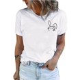 thumbnail image 1 of Women'S Cute Rabbit Cartoon Print T-Shirt Casual Crew Neck Short Sleeve All Season Top Easter Fashion tee, 1 of 7