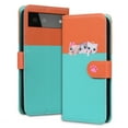 thumbnail image 6 of Feishell Cute Animal Pattern Wallet Phone Case for Google Pixel 6,Color Matching PU Leather Shockproof Magnetic Flip Stand Credit Card Slots Slim Phone Case with Wrist Strap, Skyblue, 6 of 8