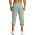 thumbnail image 3 of Tbopshirt Mens Capri Pants Solid Color Elastic Waist Drawstring Zippered Pocket Casual Sports Capris Pants,S-3XL, 3 of 6