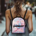 thumbnail image 4 of Eheartsgir Butterfly Cherry Blossom Print Small Backpack, Zipper Closure Polyester Backpack Purse for Travel Work, Lightweight Travel Daypack, 4 of 8