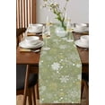 thumbnail image 2 of Table Runners 120 Inches Long Dress Scarves, Christmas Green Farmhouse Coffee/Dining/Kitchen Table Runner for Living Room, Xmas Winter Snowflakes New Year Holiday 13x120 Inch, 2 of 7
