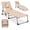 Beige, variant on Folding Beach Chair, Tanning Lounge Chair with Face Hole, 5-Position Adjustable, Pillow & Pocket - Outdoor Sunbathing Chair for Beach, Camping