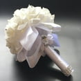 thumbnail image 3 of Kmbangi Artificial Wedding Bride Bouquet Romantic Handheld Bridesmaid Flower with Ribbon, 3 of 9