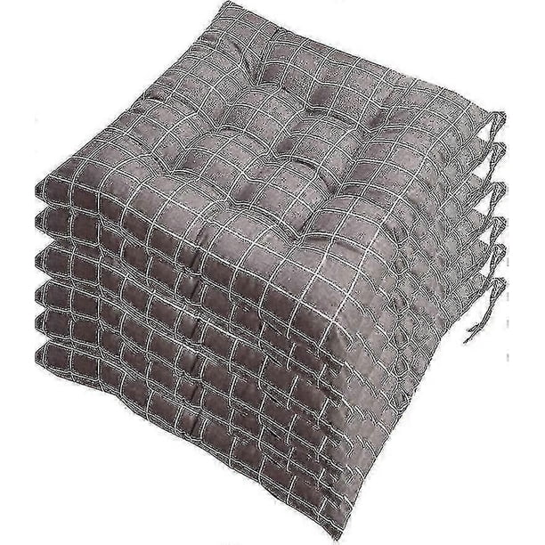 Set of 6 chair pads 40x40, Decorative cushion Chair cushion Garden cushions 12 stitches in one Different patterns, Polyester (A)-In Stock