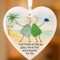 thumbnail image 6 of True Friendship Sea Glass Ornament,Shine Like 2D Heart-Shaped Sea Glass Friendship Keepsake for Christmas Tree Hanging Ornament, Handcrafted Ocean-Inspired Pendant Decor for Best Friends 3.54", 6 of 7