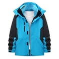 thumbnail image 1 of Bowake Veste de Pluie pour Hommes Chaude Hiver Fermeture Éclair Coupe-Vent Imperméable Randonnée Extérieure avec Capuche Grande Taille, 1 of 2