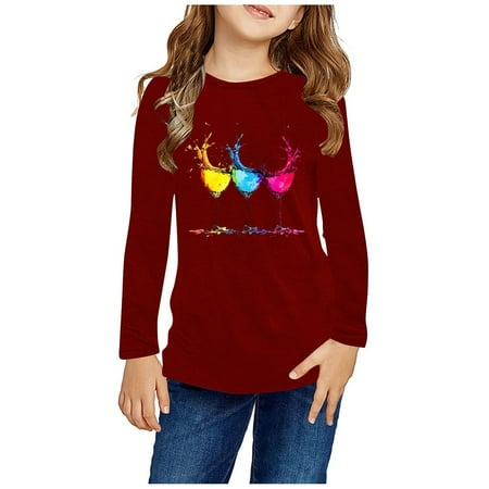 

Aboser Fall Basic Shirt for Toddler Boys Cute Tee Shirts Casual Long Sleeve Blouses Youth Kids Girls T-Shirts Soft Cozy Crewneck Tops Size 110-170