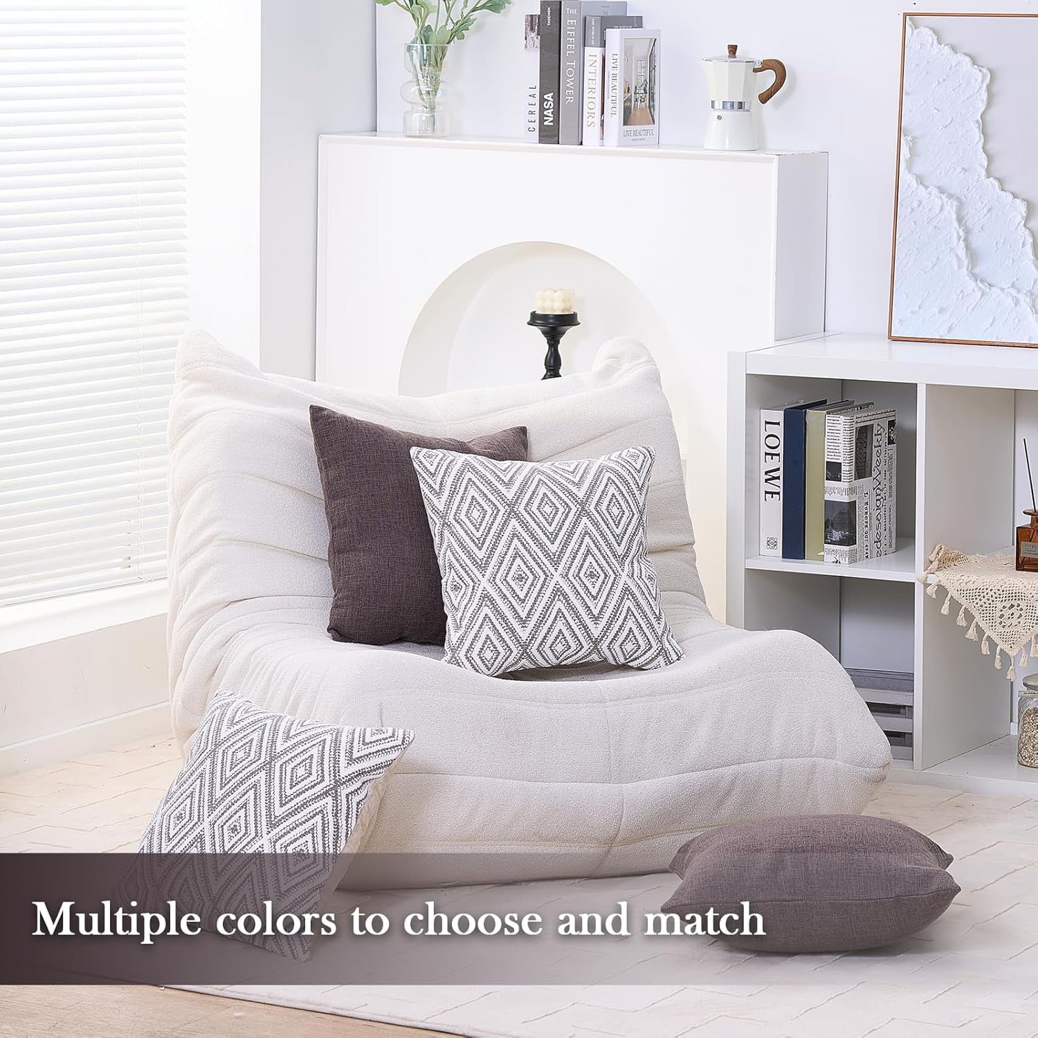 SUSIELADY Throw Pillow Covers Set of 4, 20"x20" Linen Decorative Square Couch Sofa Cushions, Accent Home Decor, Living Room, Bedroom, Chair, Chocolate