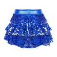 thumbnail image 2 of YONGHS Jupe Tutu à Paillettes pour Filles, Jupe de Danse à Volants, Robe de Ballet Bleu Royal 6, 2 of 5