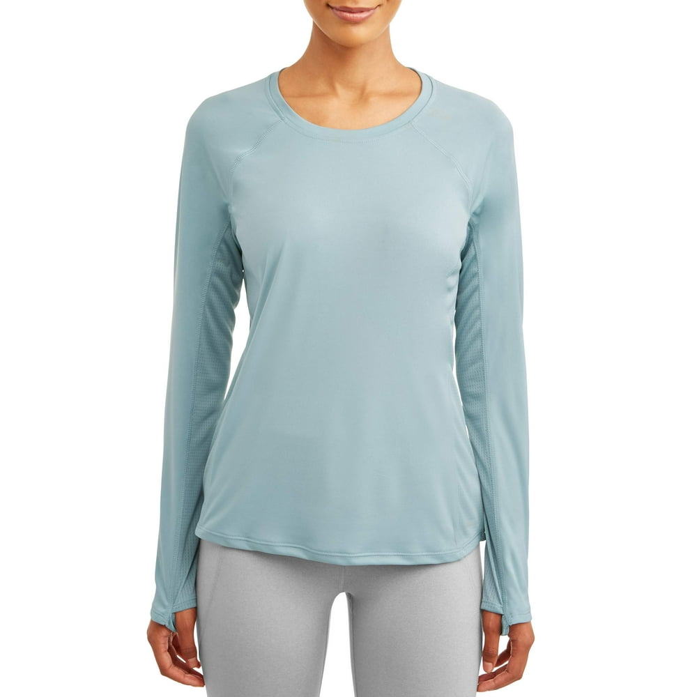 RBX - Women's Active Long Sleeve Crewneck Tee With Mesh Insets ...