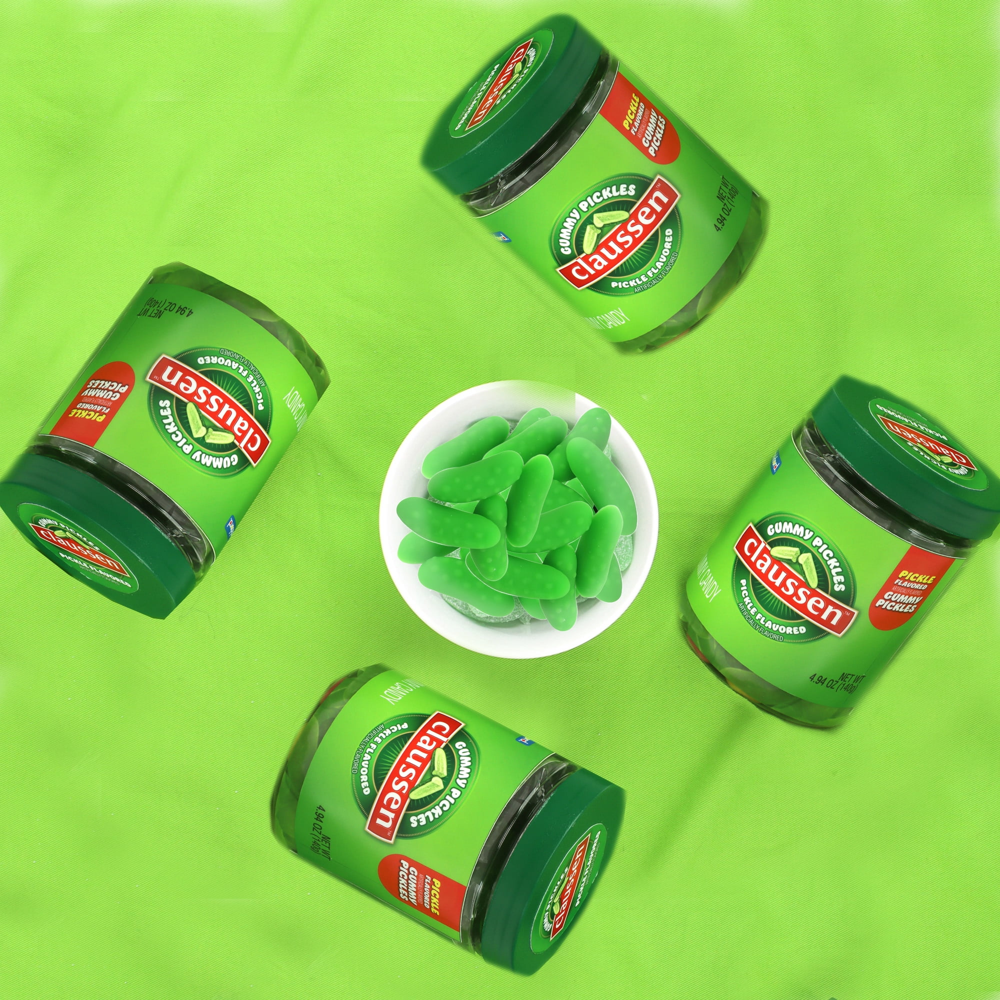 Frankford Claussen Gummy Pickle Jar with Pickle Flavored Gummies
