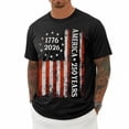 thumbnail image 5 of 250Th Anniversary Usa Casual Short Sleeve T Shirt Comfortable Breathable 250Th Mens Tees Black M, 5 of 6