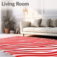 thumbnail image 2 of ODIKA 4'x6' Machine Washable Non-Slip Area Rug, Cane Stripe Hook Kit Pillow Cover Holiday Needlework High Traffic Rug, Red, 742908, 2 of 7