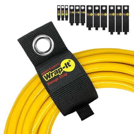 Heavy-Duty Wrap-It Storage Straps (Assorted 12 Pack) - Hook and Loop Hanging Extension Cord Organizer