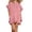 Light Pink, variant on Women's Puff Short Sleeve Half Zipper Stand Collar Ruffle Hem A Line Dress, Loose Fit Sweatshirt Mini Dress with Double Pockets, Y2K Cute Casual Dress for Summer Purple S