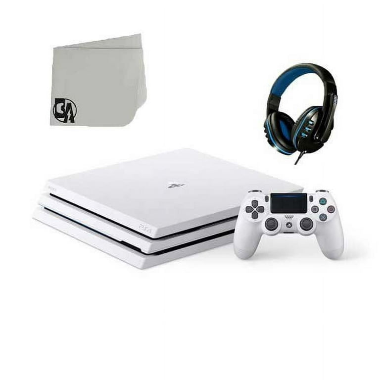 Sony PlayStation 4 Pro Glacier 1TB Gaming Consol White 2 Controller  Included with The Last Guardian BOLT AXTION Bundle Like New 