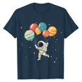 thumbnail image 3 of NAMTYQX Graphic Tees for Women Trendy Crew Neck Loose Fit Short Sleeve Muster Hawaiian Soft Plus Size Light Print Women's T-Shirts Navy Size 2XL, 3 of 5