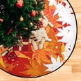 thumbnail image 4 of Coolnut Maple Autumn Leaves Christmas Tree Mats Waterproof Tree Skirt, Japanese Fall Leaf Xmas Tree Stand Tray Mat Floor Protector Pad for Holiday Party Decoration, 28.3", 4 of 6
