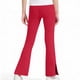 thumbnail image 5 of Pantalones de yoga acampanados de color liso para niñas, con bolsillos y cintura elástica, de poliéster, tallas medianas y grandes., 5 of 9