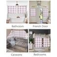 thumbnail image 3 of Pink White Plaid Short Blackout Curtains 30Inch Long Spring Simple Style Rod Pocket Kitchen Curtains, 2 Panels Thermal Insulated Room Darkening Drapes for Bedroom, 30"W x 30"L, 3 of 5