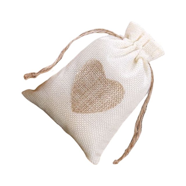 Maoww Bag Burlap Drawstring Gift Storage Packaging Organizer Ring Earrings Jewelry Reusable Fashionable Storing Holder Cream-colored