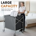 thumbnail image 4 of golytefs Industrial Laundry Cart with Wheel Folding X Cart for Home Hotel (Grey), 4 of 9