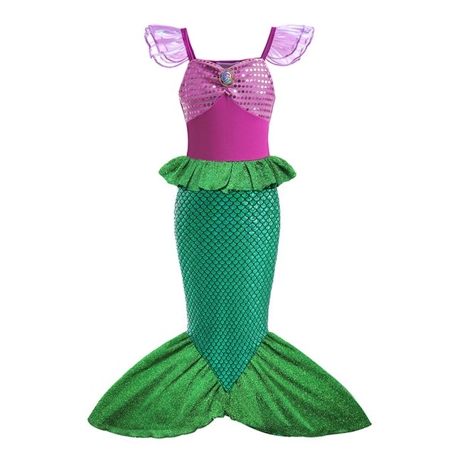 Disney-vestido de princesa Ariel para niñas, disfraz de sirena para fiestas de Carnaval Fivean unisex