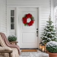 thumbnail image 3 of Northlight Poinsettia and Hydrangea Artificial Christmas Wreath - 24" - Unlit, 3 of 6