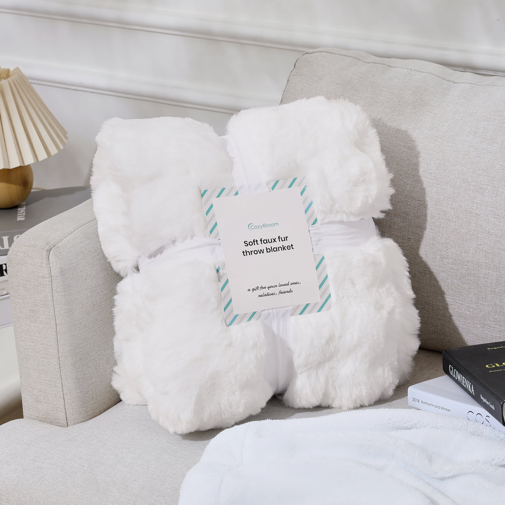 Patpat Throw Blanket for Couch Bed Fleece Flush Faux Fur Throw Blanket Back to School Room Decoration Gift 50" x 60"
