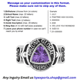 thumbnail image 2 of Personalized Academic Ring with Purple Triangle Center Stone Custom Name Year Inside Engraving 925 Sterling Silver, 2 of 2