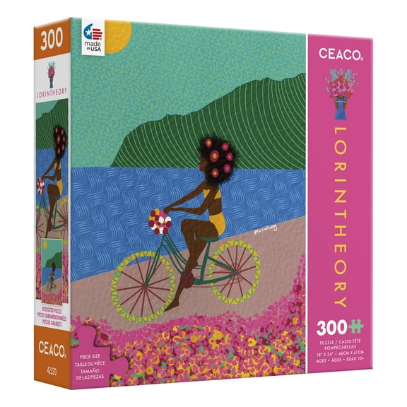 Ceaco Biking Thomas Kinkade Disney 300 Piece Interlocking Jigsaw Puzzle