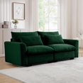 thumbnail image 4 of Oversized Cloud Couch for Living Room, 86.8" Comfy Corduroy Sofa with Lumbar Pillow, Modern Oversized Loveseat Sofa Modular Couch with Wide Armrest for Living Room, Apartment, Office, Green, 4 of 9