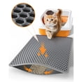 thumbnail image 1 of Alfombrilla de arena para gatos Powools, 23,2 x 14,6 cm, doble capa, gris, 1 of 7