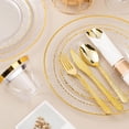thumbnail image 4 of Goodluck Disposable Dinnerware Set for 50 Guests, 350PCS Clear Plastic Plates with Gold Trim, Gold Cutlery, Cups & Pre-Rolled Napkins for Wedding, Birthday & Holiday Party, 4 of 7