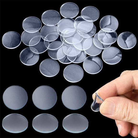Scheam 100 Pcs Glass Table Top Anti Slip Pads,Clear Silicone Bumpers,Non-Adhesive Glass Table Rubber Grippers,for Tables, Kitchen Cabinets, Laptop (15mm)