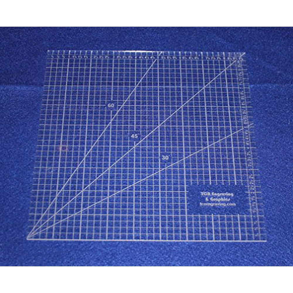 9" Square Ruler. Acrylic 1/8" thick. Quilting/Sewing