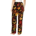 thumbnail image 3 of Daiia Autumn Maple Leaves A Women's Sleep Pant with Pockets and Drawstring,Pajama Pants-Large, 3 of 9
