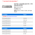 thumbnail image 2 of Fuel Tank - Compatible with 1973 - 1974 Chevy P20 Van, 2 of 2