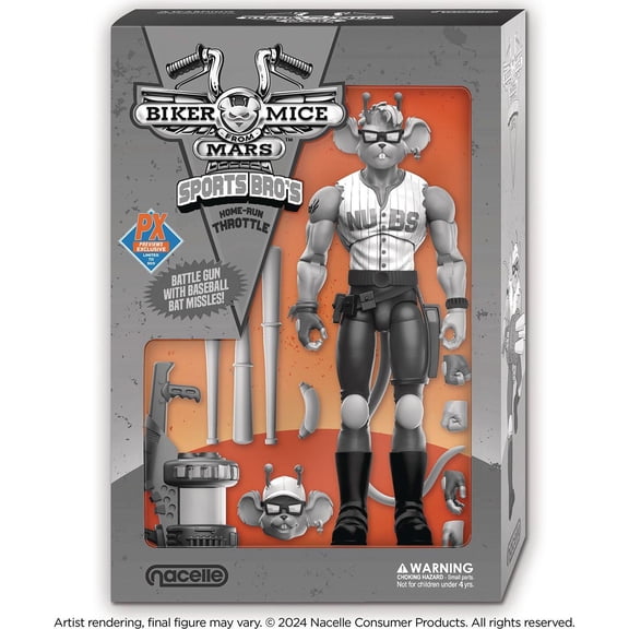 Biker Mice from Mars Sports Bros Home Run Throttle Action Figure (Black & White Version)