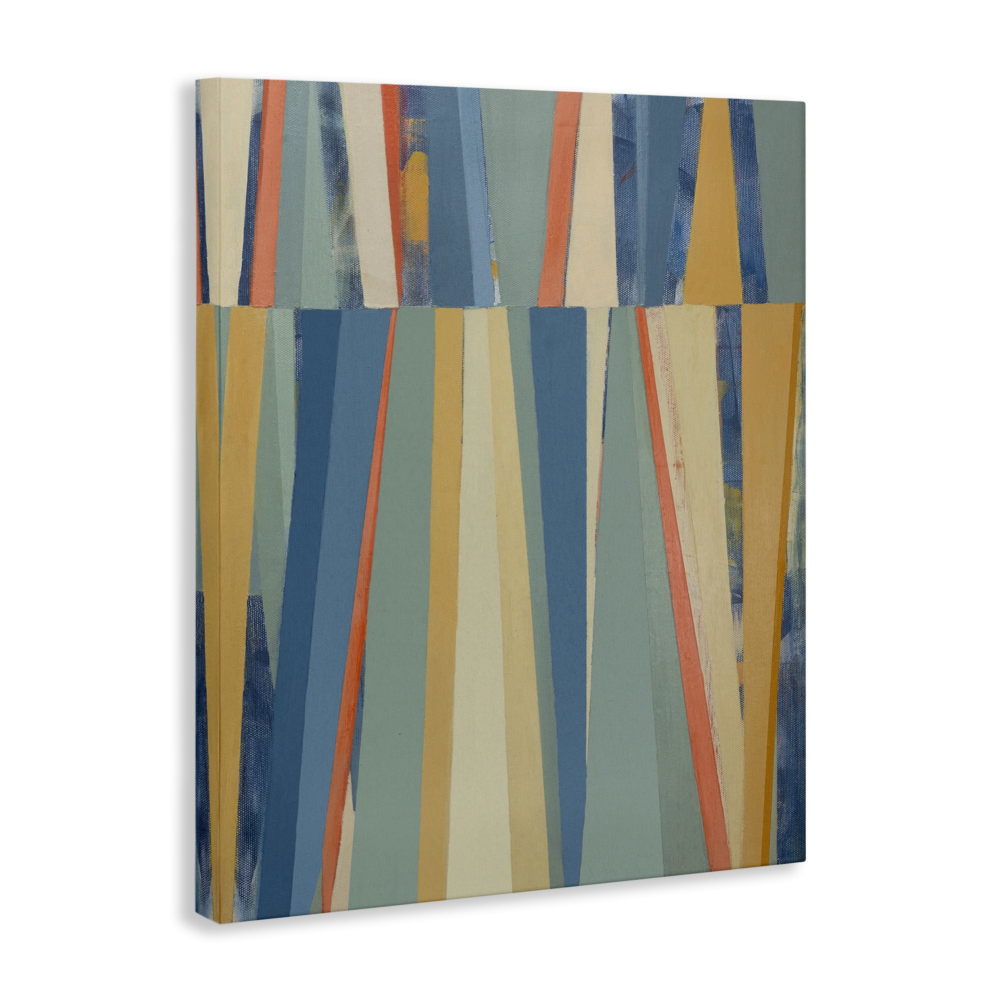 Stupell Industries Soft Blue Pointed Shapes Abstract Painting Gallery Wrapped Canvas Art Print Wall Art, 16 x 20