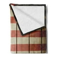 thumbnail image 2 of American Flag Soft Flannel Fleece Throw Blanket, Usa Flag over Vertical Striped Wooden Board Citizen Solidarity Artwork, Cozy Plush for Indoor and Outdoor Use, 60" x 80", Blue Red, by Ambesonne, 2 of 5
