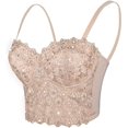 thumbnail image 2 of ELLACCI Brasier superior con corsé de malla sexy con diamantes de imitación de encaje natural reinante para mujer, 2 of 5