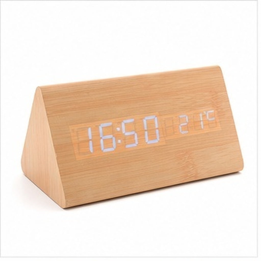 FOMIYES Blue LED Wooden Alarm Clock with and Date Temperature Display - a 5 cefa 7 f 319 d 4 d 15