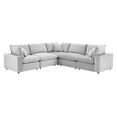 thumbnail image 3 of Modway Commix Down Filled Overstuffed Performance Velvet 5-Piece Sectional Sofa in Light Gray, 3 of 10
