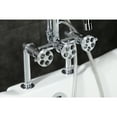 thumbnail image 3 of Kingston Brass AE8101RKX Webb Three-Handle 2-Hole Deck-Mount Clawfoot Tub Faucet with Knurled Handle and Hand Shower in Polished Chrome, 3 of 8